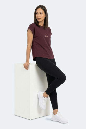 Slazenger KAPA Kadın Mürdüm Tişört - Thumbnail