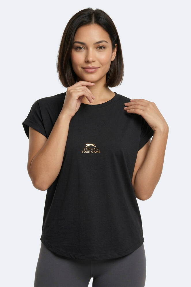 Slazenger KAPA Kadın Siyah Tişört