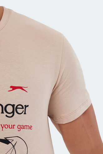Slazenger KAREL Men's Short Sleeve T-Shirt Beige - Thumbnail