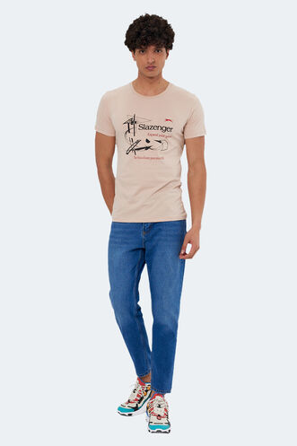 Slazenger KAREL Men's Short Sleeve T-Shirt Beige - Thumbnail