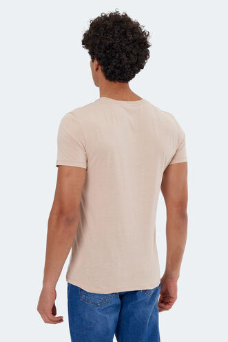 Slazenger KAREL Men's Short Sleeve T-Shirt Beige - Thumbnail