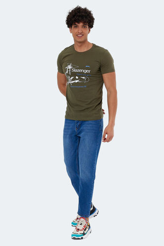 Slazenger KAREL Men's Short Sleeve T-Shirt Khaki - Thumbnail