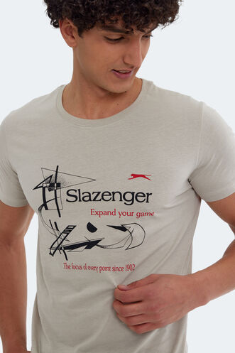 Slazenger KAREL Men's Short Sleeve T-Shirt Stone Grey - Thumbnail