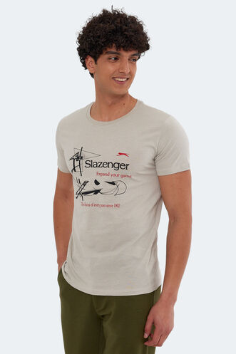 Slazenger KAREL Men's Short Sleeve T-Shirt Stone Grey - Thumbnail