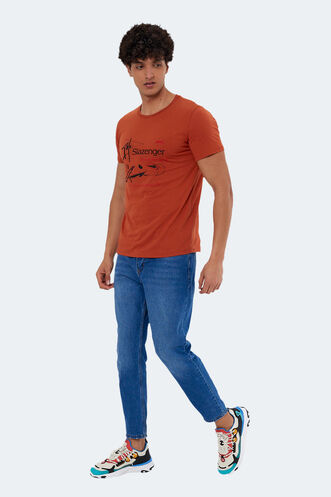 Slazenger KAREL Men's Short Sleeve T-Shirt Brick - Thumbnail