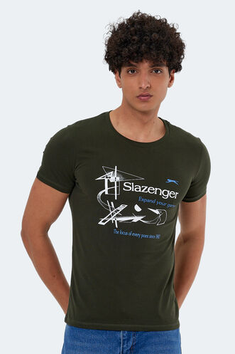 Slazenger KAREL Men's Short Sleeve T-Shirt Dark Green - Thumbnail
