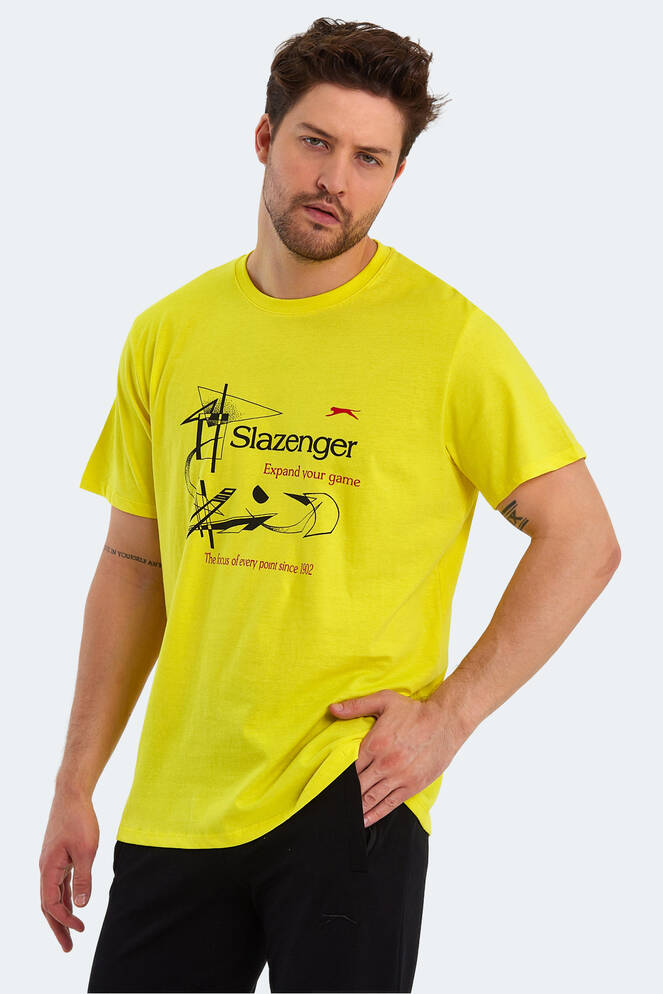 Slazenger KARNEN IN Oversize Erkek Baskılı Açık Sarı Tişört