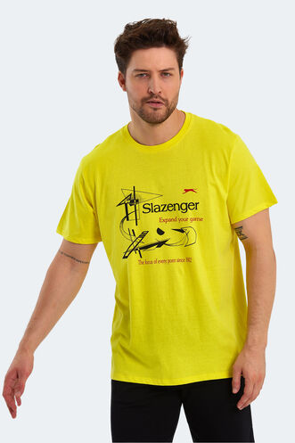 Slazenger KARNEN IN Oversize Erkek Baskılı Açık Sarı Tişört - Thumbnail