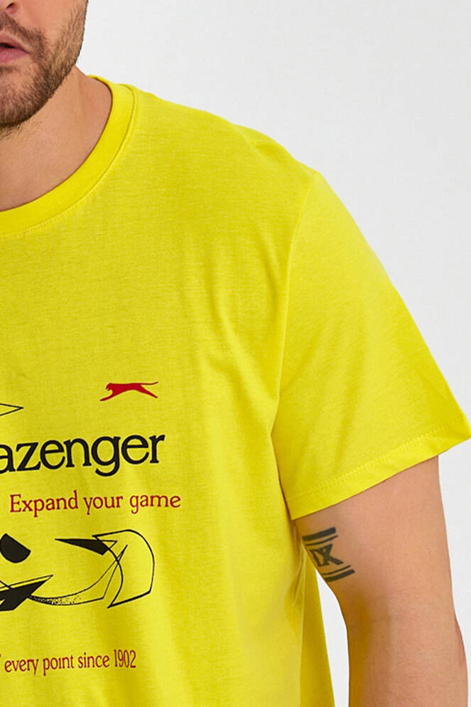 Slazenger KARNEN IN Oversize Erkek Baskılı Açık Sarı Tişört