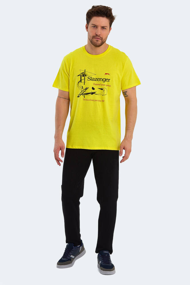 Slazenger KARNEN IN Oversize Erkek Baskılı Açık Sarı Tişört