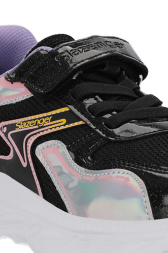Slazenger KAROLIS Kız Çocuk Cırt Cırtlı Siyah / Mor Günlük Spor Ayakkabısı - Thumbnail