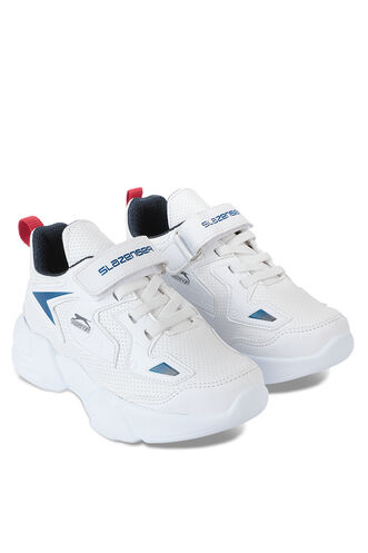 Slazenger KASUMI Sneaker Erkek Çocuk Ayakkabı Beyaz - Lacivert - Thumbnail