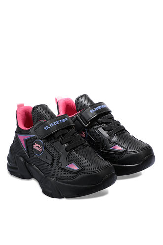 Slazenger KASUMI Sneaker Girls Children's Shoes Black - Fuchsia - Thumbnail