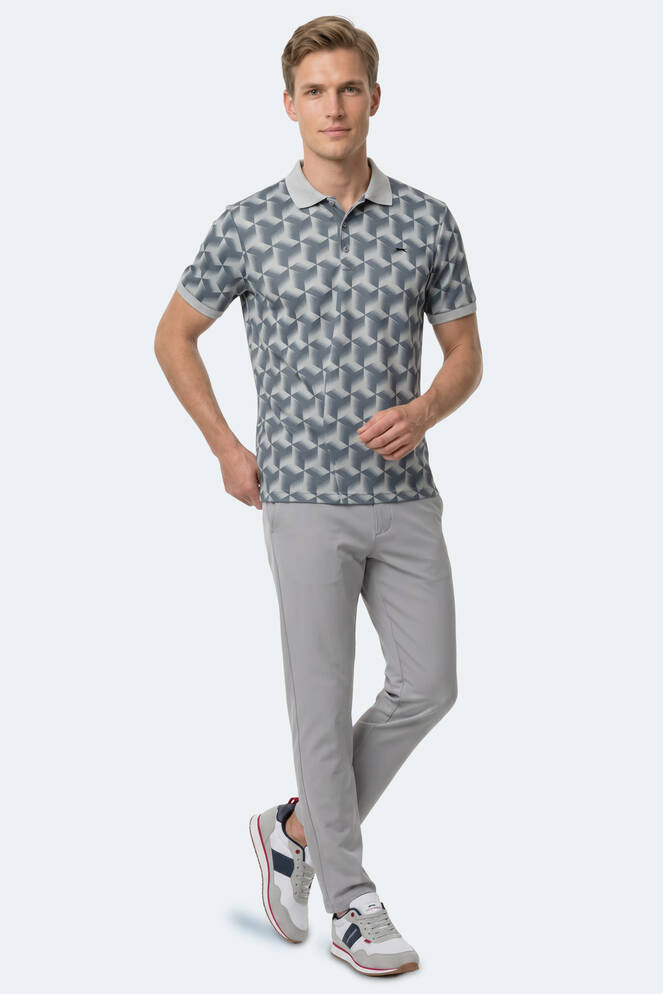 Slazenger KATARIN Erkek Polo Yaka Gri Tişört