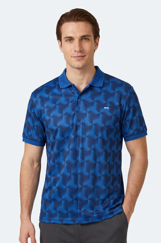 Slazenger - Slazenger KATARIN Erkek Polo Yaka Saks Mavi Tişört