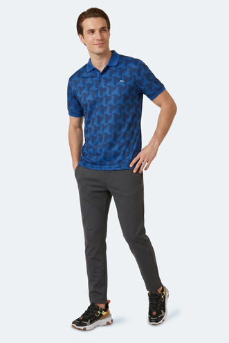 Slazenger KATARIN Erkek Polo Yaka Saks Mavi Tişört - Thumbnail