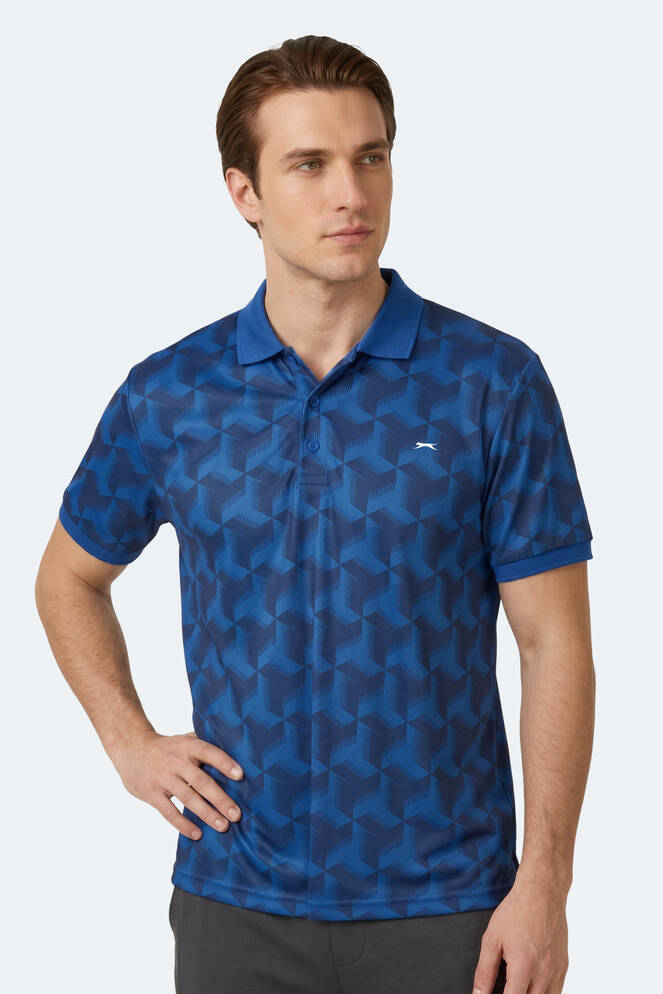 Slazenger KATARIN Erkek Polo Yaka Saks Mavi Tişört
