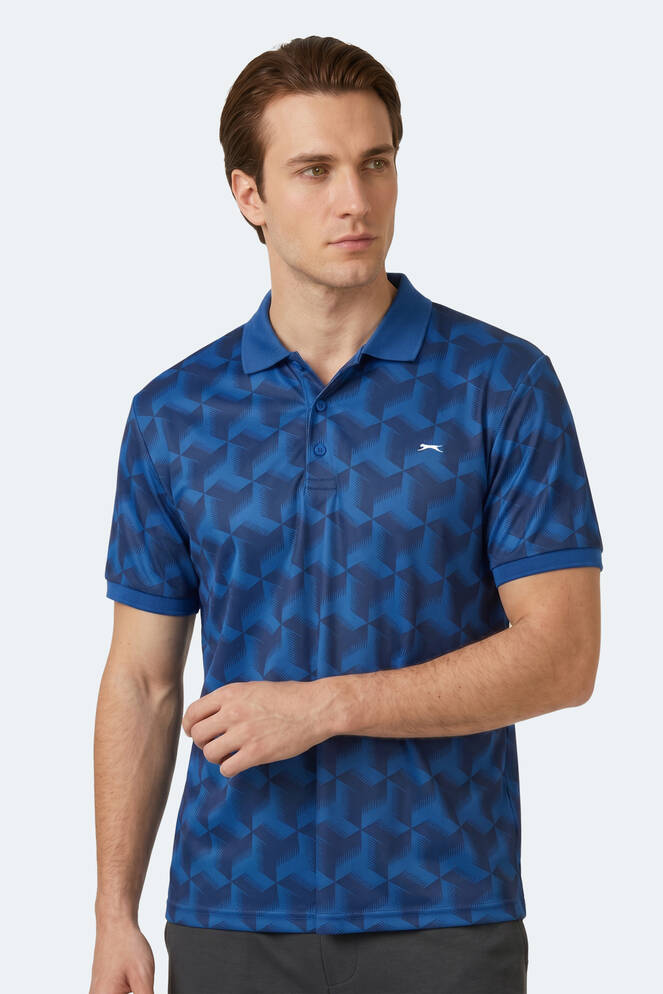 Slazenger KATARIN Erkek Polo Yaka Saks Mavi Tişört