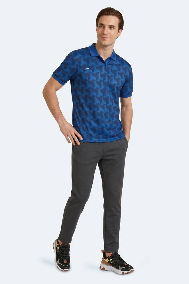 Slazenger KATARIN Erkek Polo Yaka Saks Mavi Tişört