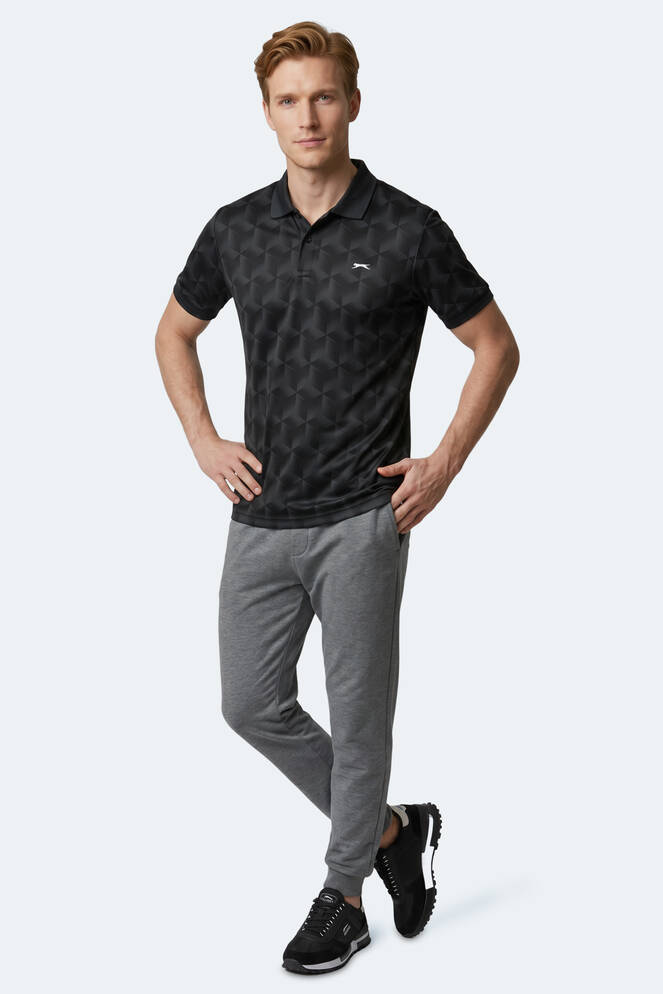 Slazenger KATARIN Erkek Polo Yaka Siyah Tişört