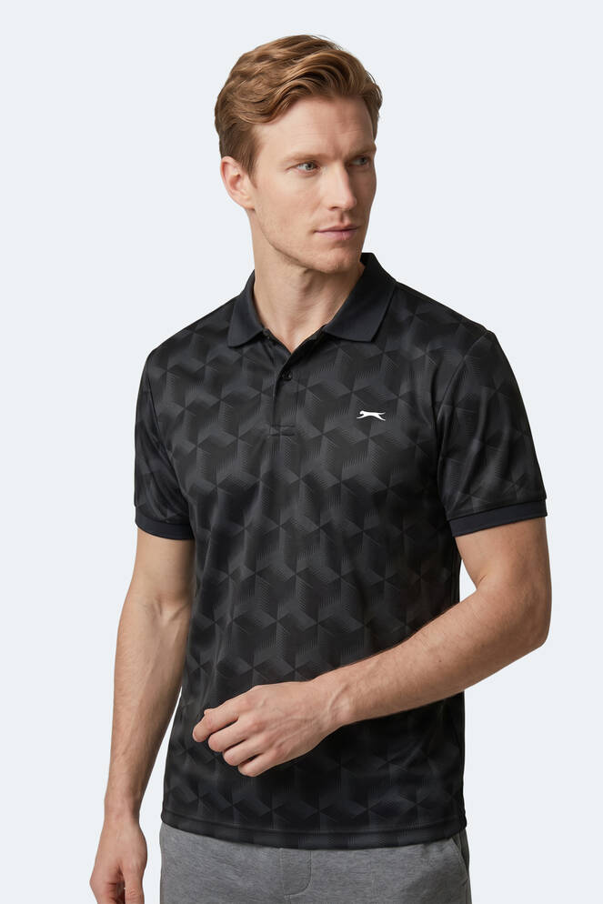 Slazenger KATARIN Erkek Polo Yaka Siyah Tişört