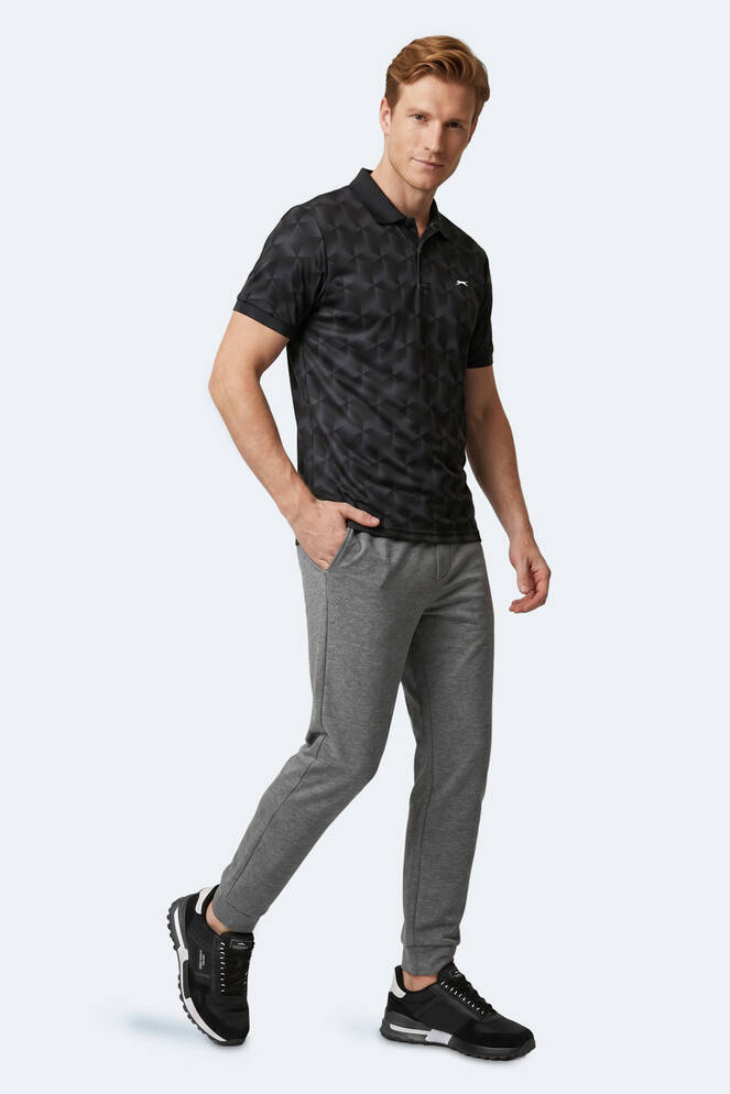 Slazenger KATARIN Erkek Polo Yaka Siyah Tişört