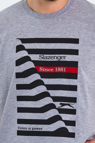Slazenger KATELL OVER Erkek Kısa Kollu T-Shirt Gri - Thumbnail