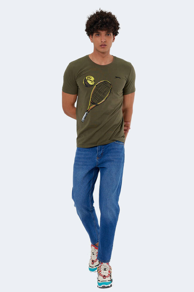 Slazenger KATONS IN Erkek Baskılı Haki Tişört
