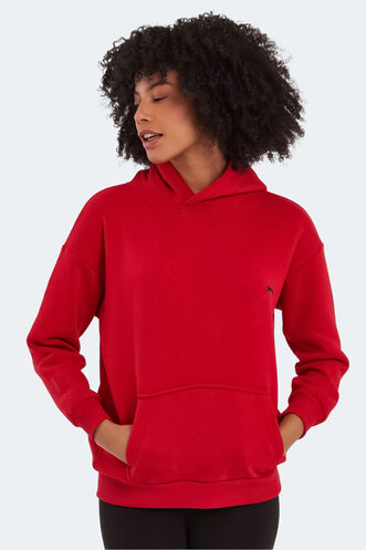 Slazenger KATSU Oversize Kadın Kırmızı Sweatshırt - Thumbnail