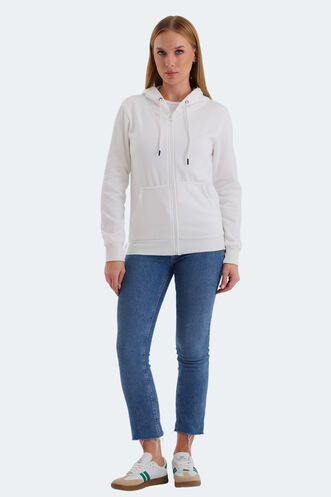 Slazenger KATYA Kadın Sweatshirt Beyaz - Thumbnail