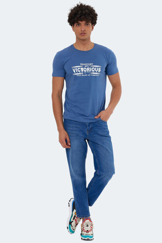 Slazenger KAYLEY Erkek Kısa Kollu T-Shirt Indigo - Thumbnail