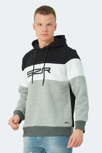 Slazenger KEINAN Erkek Sweatshirt Siyah - Beyaz - Thumbnail