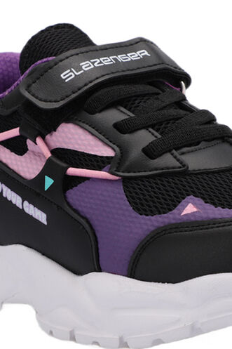 Slazenger KEKOA Sneaker Kız Çocuk Ayakkabı Siyah - Mor - Thumbnail