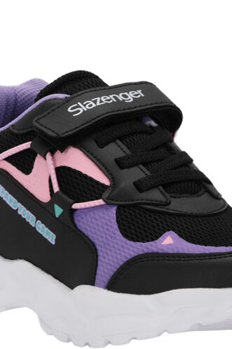 Slazenger KEKOA Sneaker Kız Çocuk Ayakkabı Siyah - Mor - Thumbnail