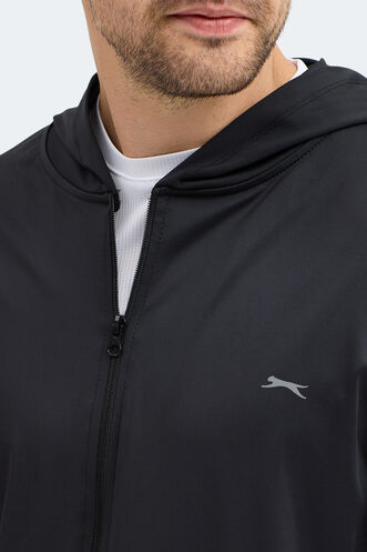 Slazenger KELENOR Erkek Kapüşonlu Cepli Siyah Sweatshırt - Thumbnail