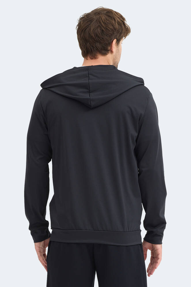 Slazenger KELENOR Erkek Kapüşonlu Cepli Siyah Sweatshırt