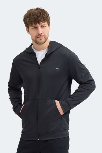 Slazenger KELENOR Erkek Kapüşonlu Cepli Siyah Sweatshırt - Thumbnail