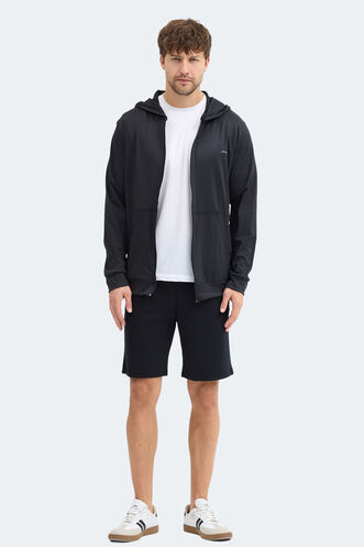 Slazenger KELENOR Erkek Kapüşonlu Cepli Siyah Sweatshırt - Thumbnail