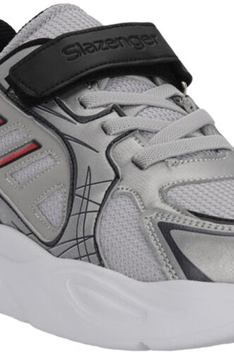 Slazenger KELSY Erkek Çocuk Gri / Kırmızı Günlük Spor Ayakkabısı - Thumbnail