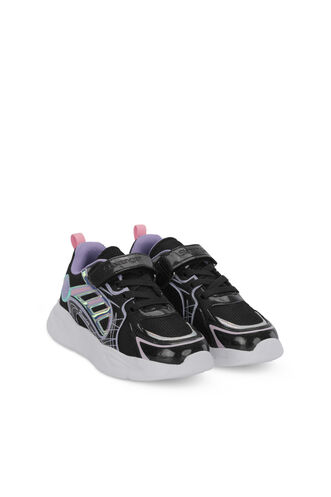 Slazenger KELSY Kız Çocuk Cırt Cırtlı Siyah / Mor Günlük Spor Ayakkabısı - Thumbnail