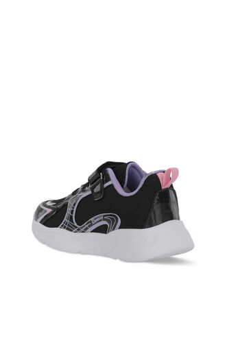 Slazenger KELSY Kız Çocuk Cırt Cırtlı Siyah / Mor Günlük Spor Ayakkabısı - Thumbnail