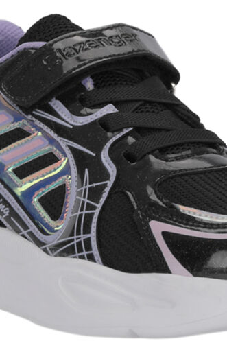 Slazenger KELSY Kız Çocuk Cırt Cırtlı Siyah / Mor Günlük Spor Ayakkabısı - Thumbnail