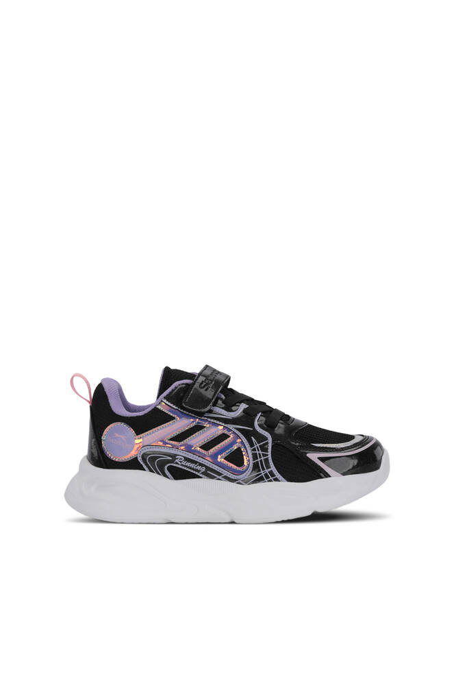 Slazenger KELSY Kız Çocuk Cırt Cırtlı Siyah / Mor Günlük Spor Ayakkabısı