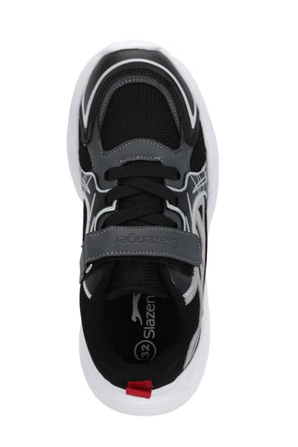 Slazenger KELSY Unisex Çocuk Cırt Cırtlı Siyah / Kırmızı Günlük Spor Ayakkabısı - Thumbnail