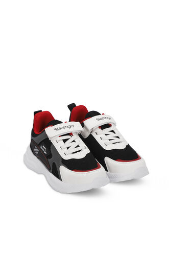 Slazenger KEMBA Erkek Çocuk Sneaker Ayakkabı Beyaz - Siyah - Thumbnail