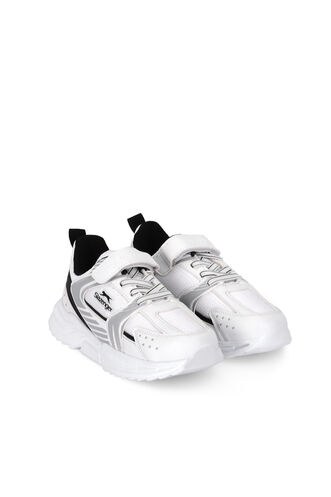 Slazenger KENDALL Unisex Çocuk Cırt Cırtlı Beyaz / Siyah Günlük Spor Ayakkabısı - Thumbnail