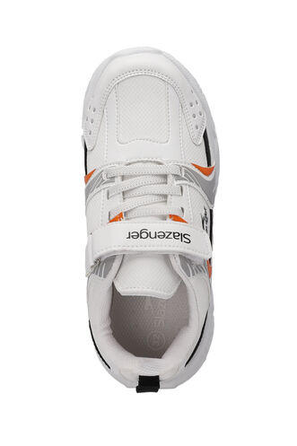 Slazenger KENDALL Unisex Çocuk Sneaker Ayakkabıları Beyaz - Turuncu - Thumbnail