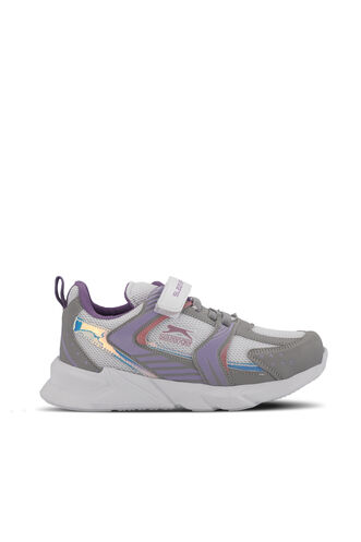 Slazenger - Slazenger KENDALL Unisex Çocuk Spor Ayakkabıları Gri - Fuşya