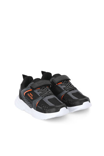 Slazenger KENDALL Unisex Çocuk Cırt Cırtlı Siyah / Koyu Gri Günlük Spor Ayakkabısı - Thumbnail