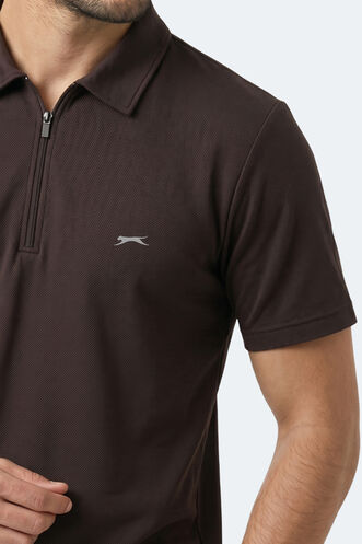 Slazenger KHAN Erkek Polo Yaka Kahve Tişört - Thumbnail